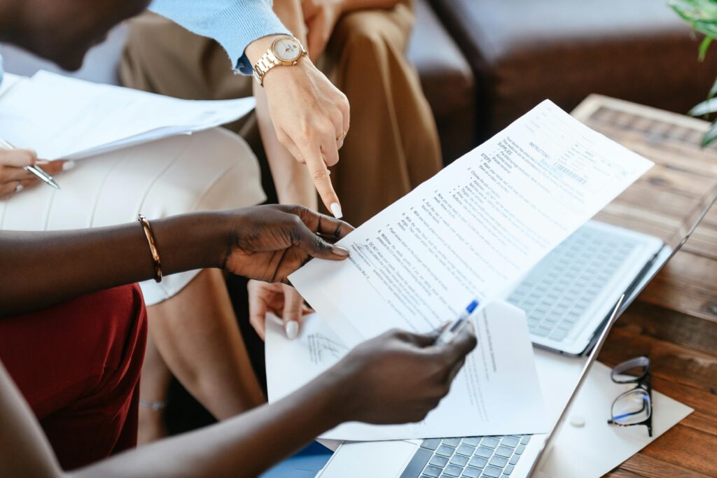 Clients reviewing a home inspection report