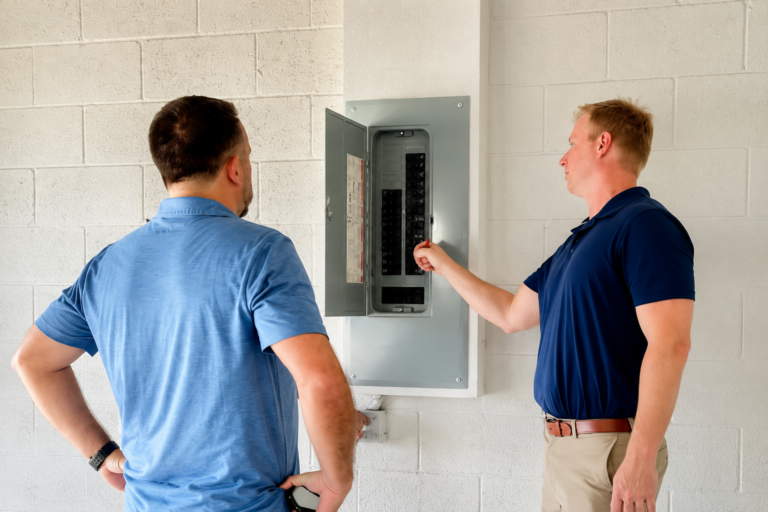 Explaining findings of a 4-point inspection to a customer